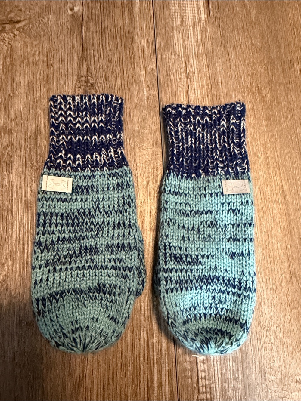 Under Armour Knit Blue Green Marled Kids Mittens